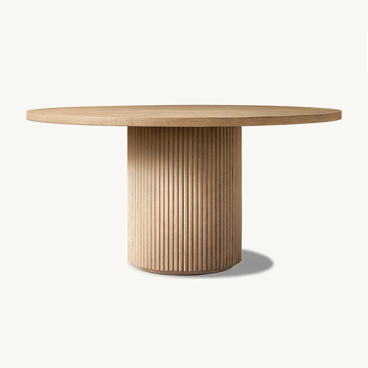 Fluted Solid Oak Eclipse Dining Table