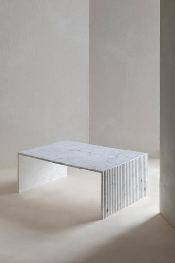 Fluted Coffee Table - Bianco Carrara