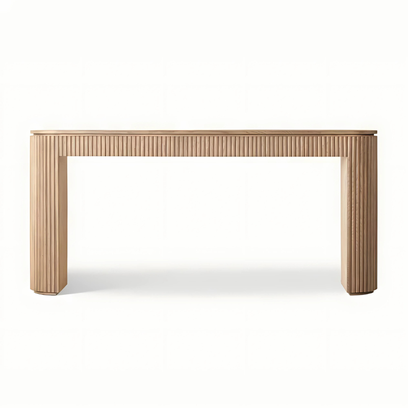 Fluted Solid Oak Console Table